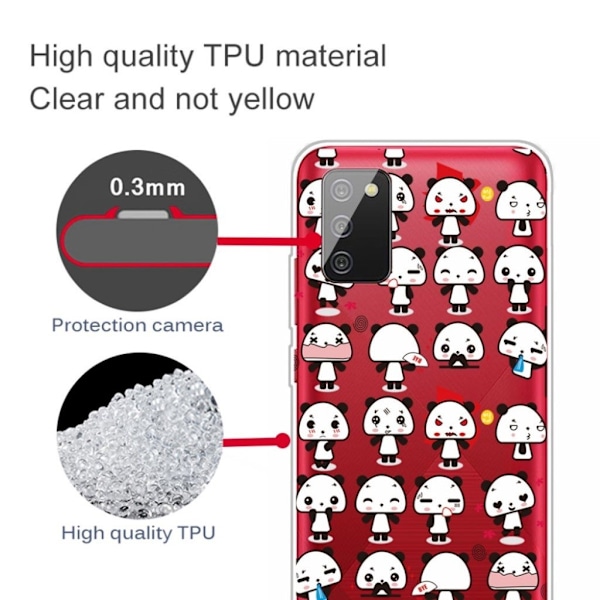 Deco Samsung Galaxy A03s deksel - Søte Pandaer White