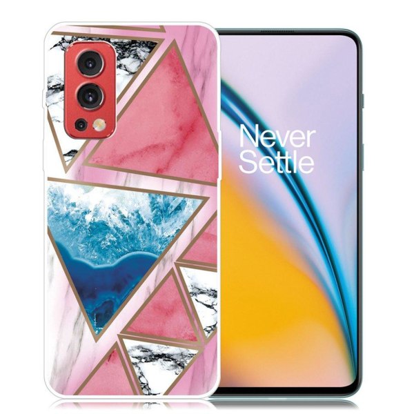 Marble OnePlus Nord 2 5G Suojakotelo - Valkoinen / Sininen / Ros Multicolor