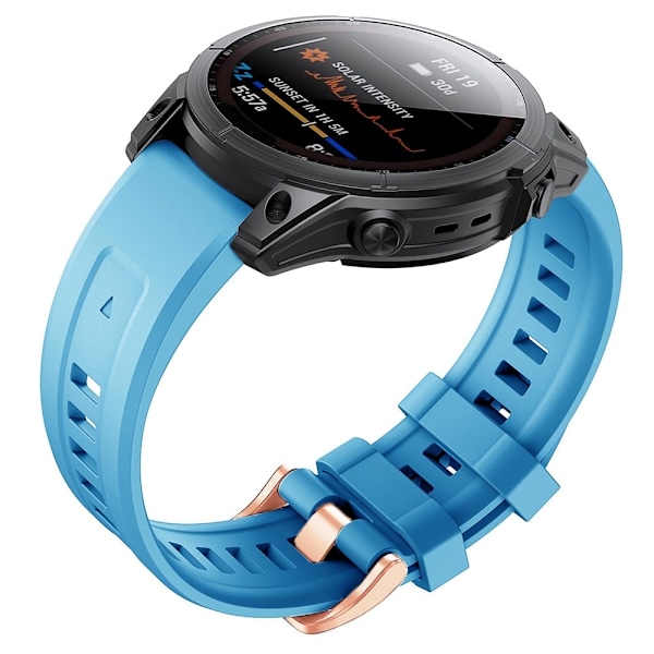 Urrem i silikone til Garmin Fenix 7S - Himmelblå Blue