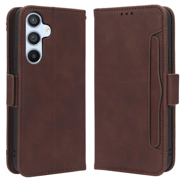 Stilfuldt Læder Etui med Pung til Samsung Galaxy A54 - Brun Brown