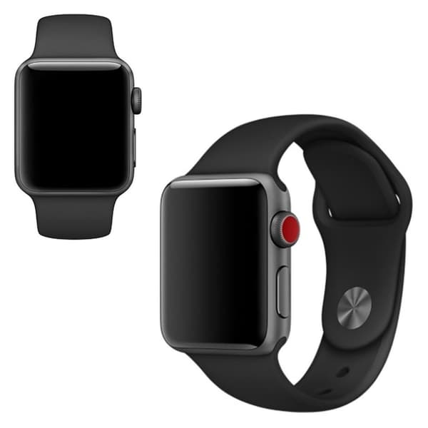 Apple Watch Series 5 40 mm ensfarvet silikoneurrem - Sort Black