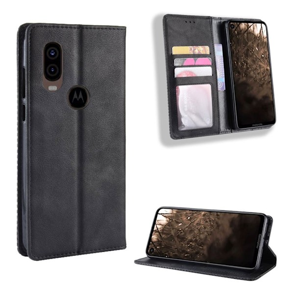 Bofink Vintage Motorola One Vision etui - Sort Black