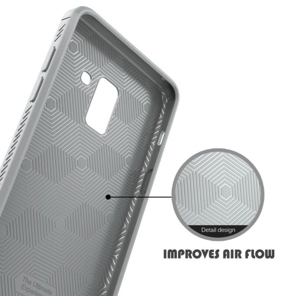 Samsung Galaxy A6 Plus IVSO Gentry Sarja TPU Takaosa Kuori - Hramaa Silver grey