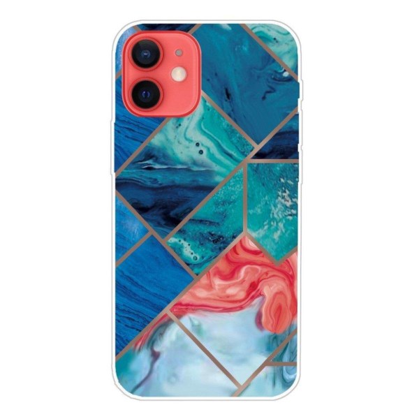 Marble design iPhone 13 Mini cover - Blå Og Orange Fliser Multicolor