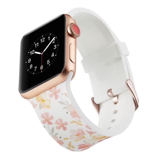 Apple Watch Serie 4 44mm silikoneurrem - Elegante blomster Multicolor