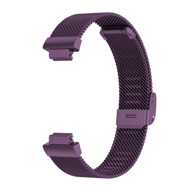 Fitbit Ace 2 / Inspire HR milanese stainless steel watch band - Dark Purple / Size: L Purple