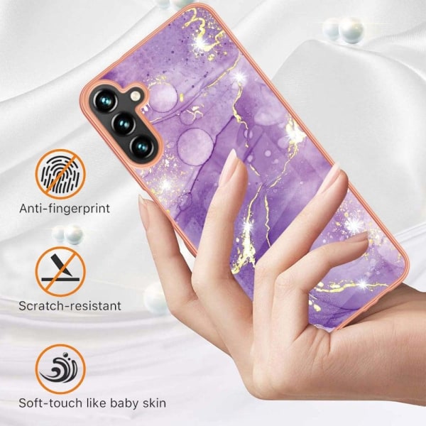 Marmormotiv Samsung Galaxy A14 skal - Lila Marmor Lila