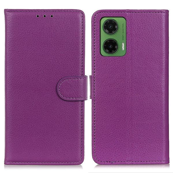 Klassisk Motorola Moto G35 flip etui - Lilla Purple