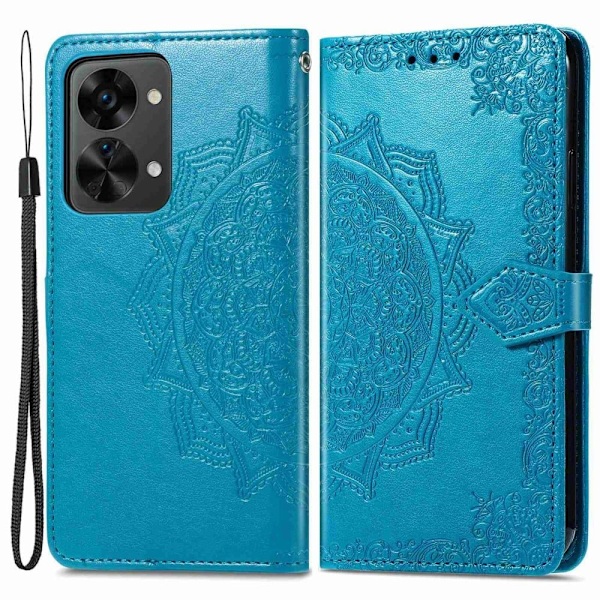 Mandala läder OnePlus Nord 2T fodral - Blå Blå