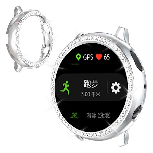 Samsung Galaxy Watch Active 2 - 40mm rhombus dekorations etui - Sølv Silver grey