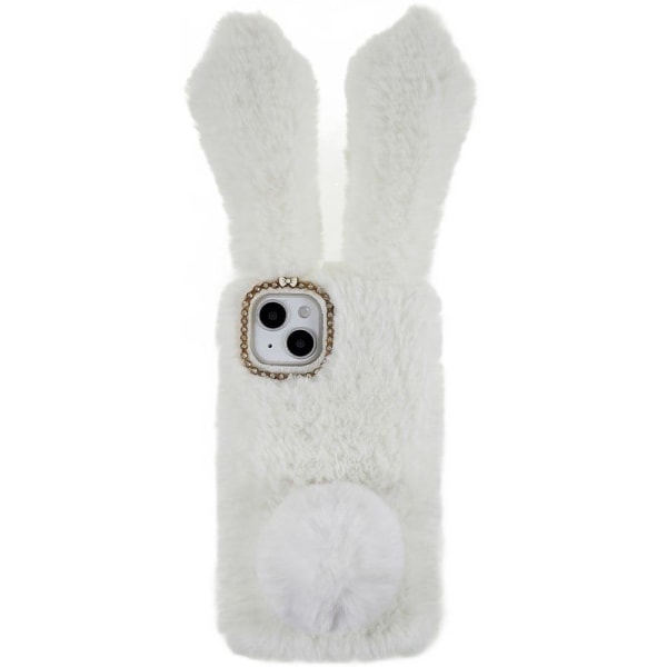 Fluffy Rabbit iPhone 14 skal - Vit Vit