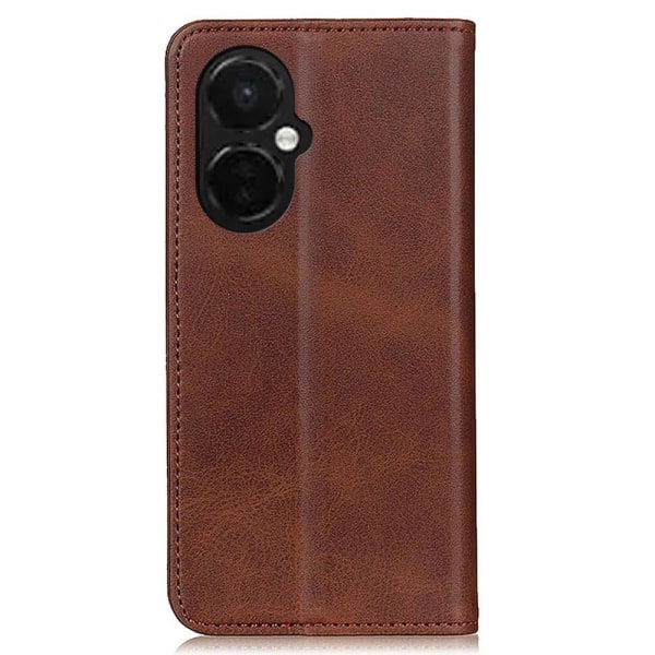 Flip Etui med Pung i Ægte Læder til OnePlus Nord CE 3 - Kaffe Brown