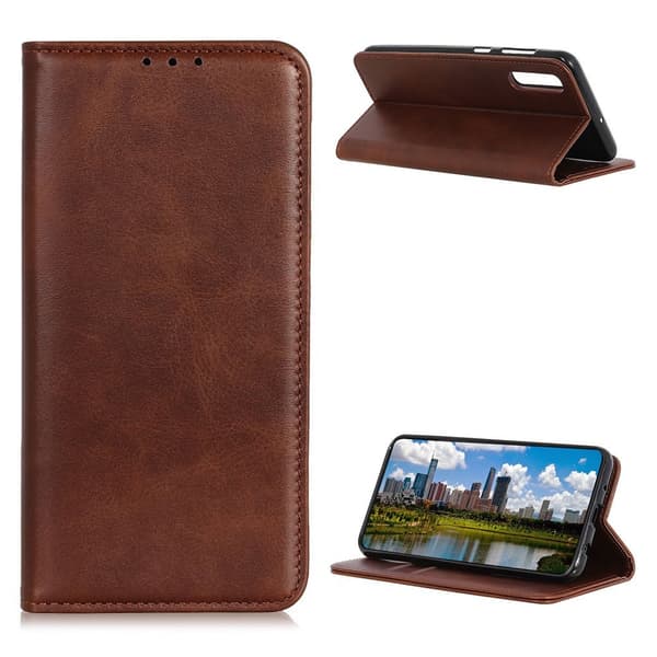 Flip Etui med Pung i Ekte Lær til Sony Xperia Ace 2 - Kaffe Brown
