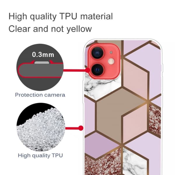 Marble iPhone 13 Mini Suojakotelo - Golden Lush Tile Multicolor
