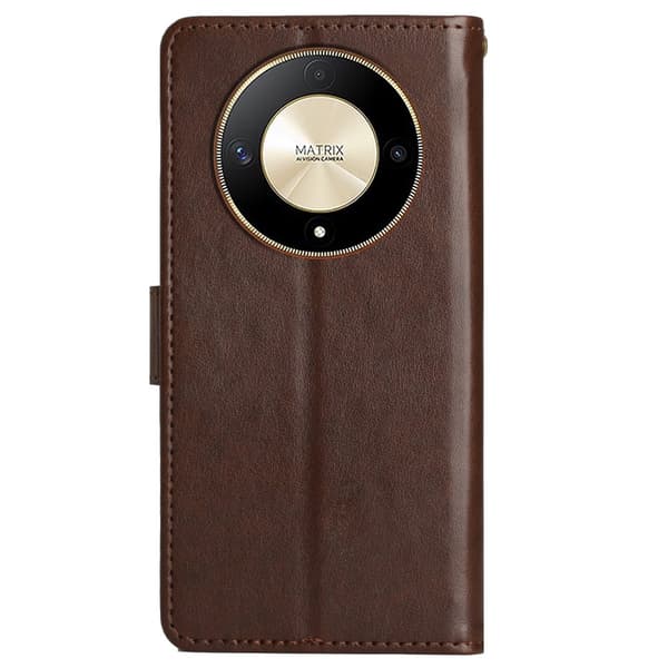 Honor Magic6 Lite 5G / X50 5G / X9b 5G plånboksfodral Butterfly läder flip telefonskal - Brun Brun