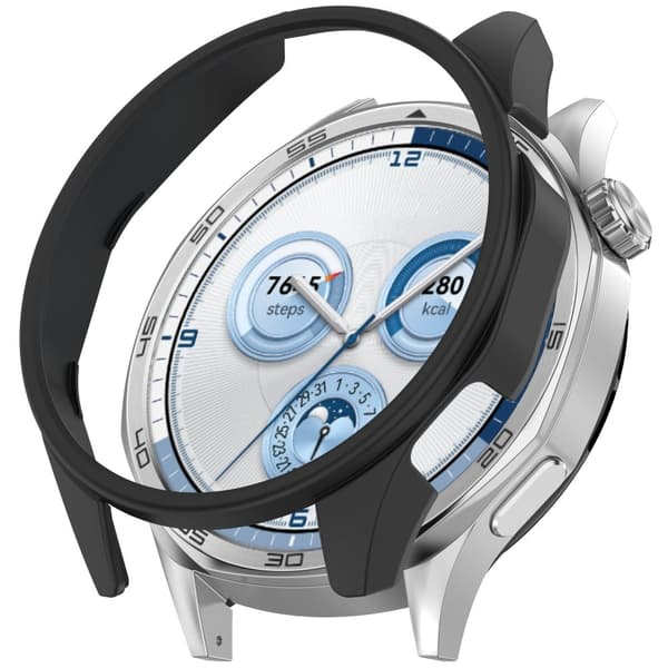 Huawei Watch GT 5 46mm Case Halvindpakket hul hård PC-urcover - Sort Black