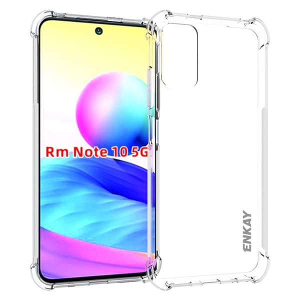 ENKAY klart fallsikkert etui for Xiaomi Poco M3 Pro 5G / Note 10 5G / Poco M3 Pro Transparent