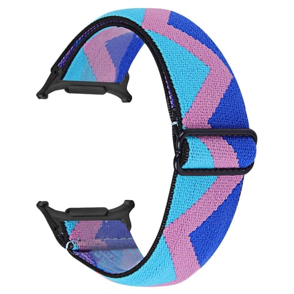 Samsung Galaxy Watch Ultra 47mm urrem med sort stik Justerbar elastisk håndledsrem - Stil 1 Blue