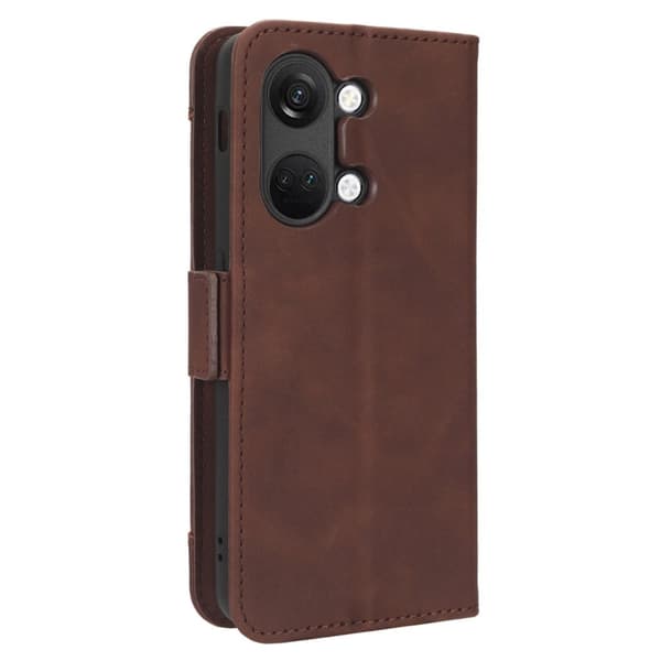Stilfuldt Læder Etui med Pung til OnePlus Ace 2v - Brun Brown