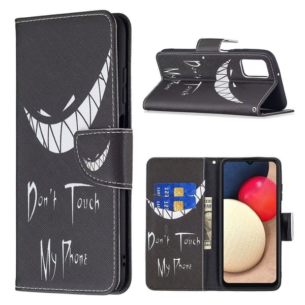 Wonderland Samsung Galaxy A03s flip etui - Rør Ikke Ved Min Telefon Black