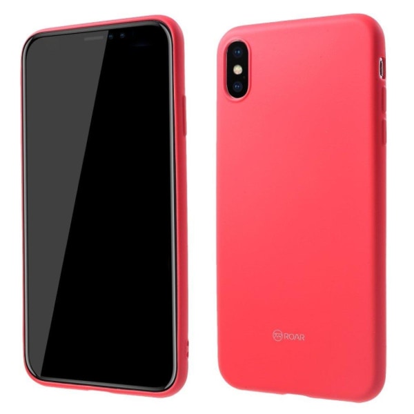 iPhone Xs Max ROAR KOREA matta pintainen joustava muovinen takasuoja kuori - Punainen Red