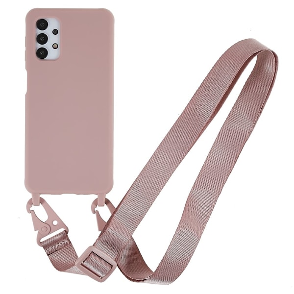 Tunt TPU-fodral med matt yta och justerbar rem för Samsung Galaxy M32 5G / A32 5G - Mörkrosa Rosa