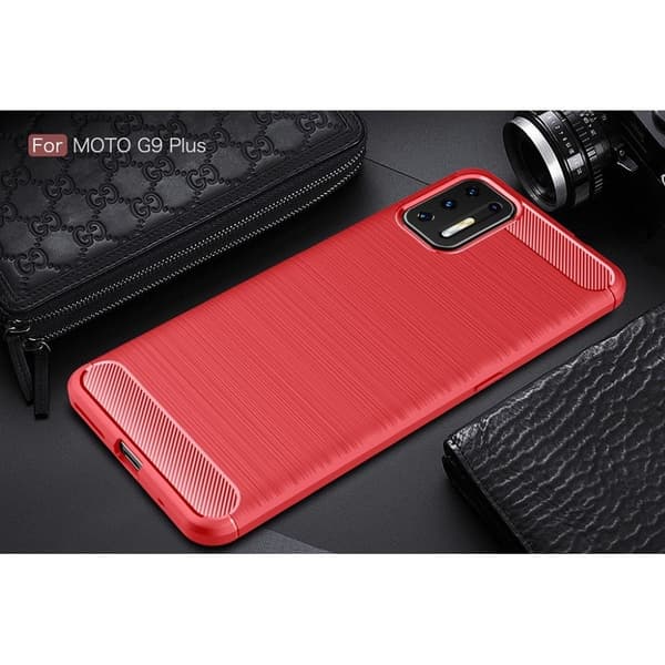 Carbon Flex Etui Motorola Moto G9 Plus - Rød Red