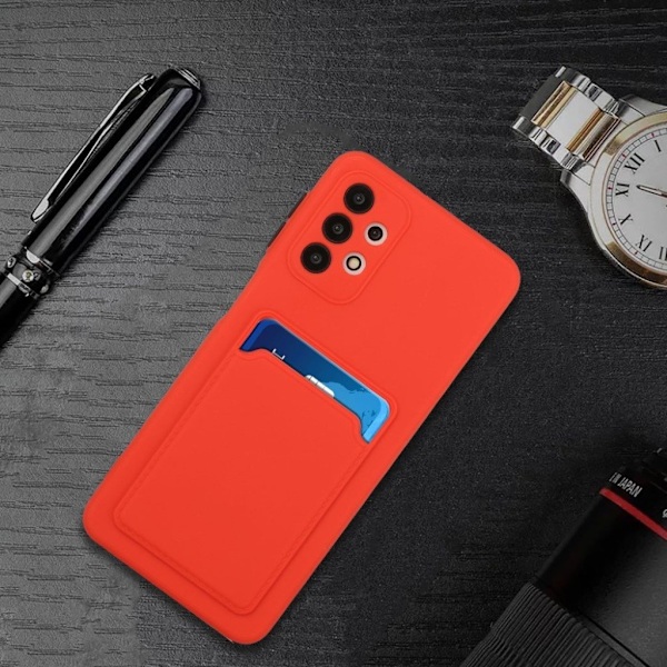 Card Holder Suojakuori For Samsung Galaxy A32 - Punainen Red
