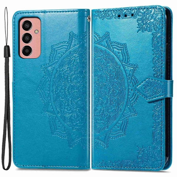 Mandala läder Samsung Galaxy M13 4G fodral - Blå Blå