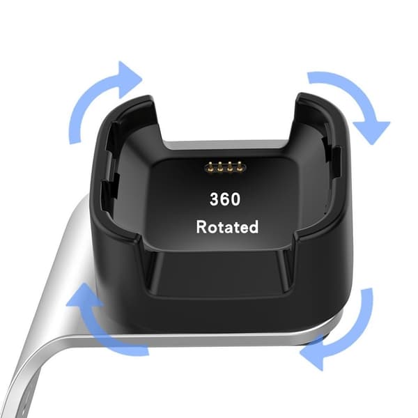 Fitbit Versa Lite / Versa ladestasjon - Sølv Silver grey