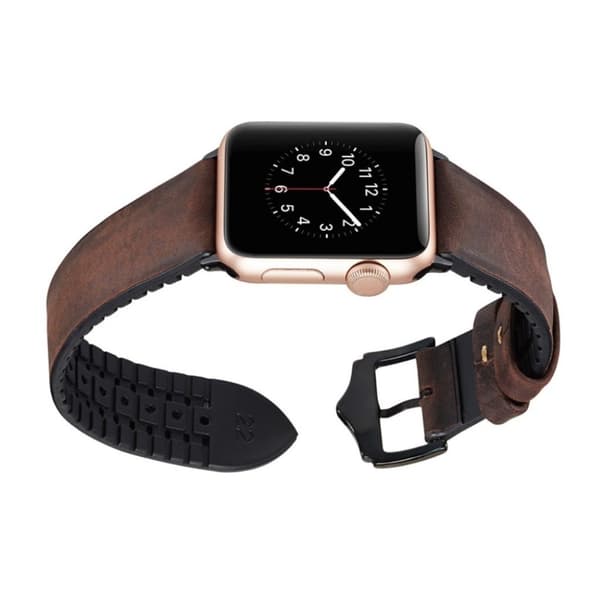 Apple Watch Series 4 44mm Læderbelagt Urrem - Kaffe Brown