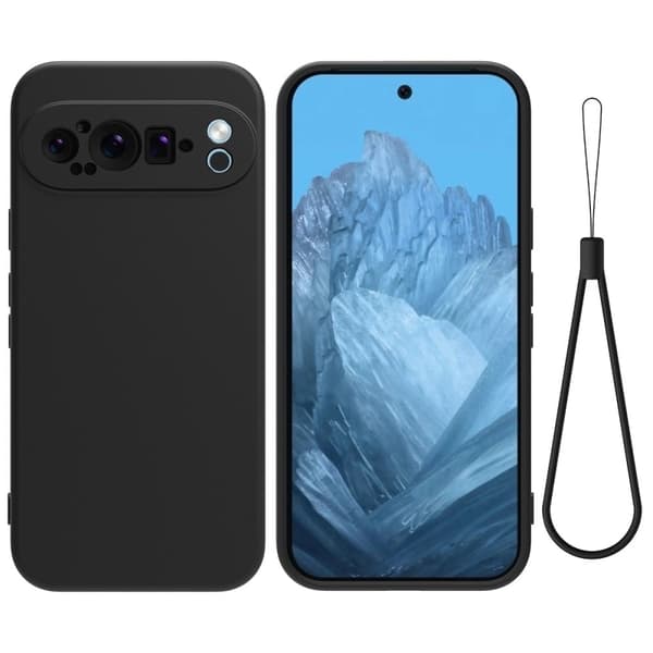 Matt Google Pixel 9 Pro XL skal av flytande silikon - Svart Svart