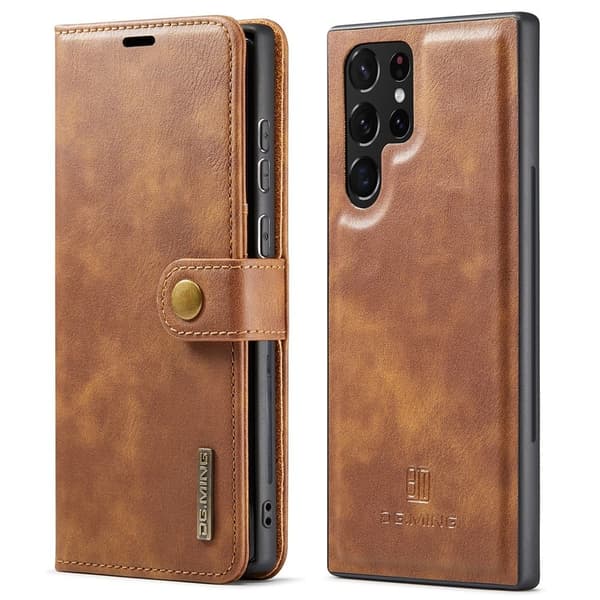 DG.Ming Samsung Galaxy S22 Ultra 2-in-1 Lommebok Etui - Brun Brown