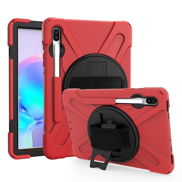 Samsung Galaxy Tab S6 X-Shape kombinationsfodral - Röd Röd