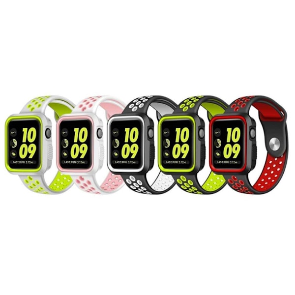 Apple Watch 38mm Silikone cover - Hvid/grøn Green