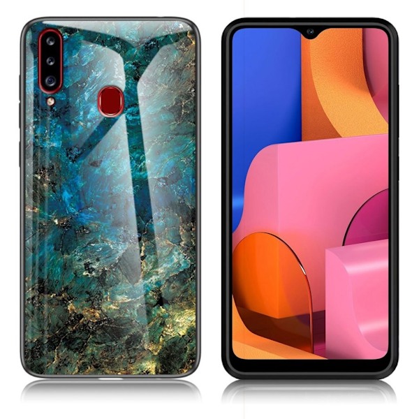 Fantasy Marmor Samsung Galaxy A20s skal - Smaragd Grön