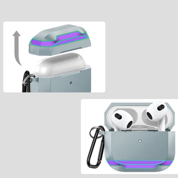 AirPods Pro 2 beskyttelsesetui med spænde - Grå / Farverig Multicolor