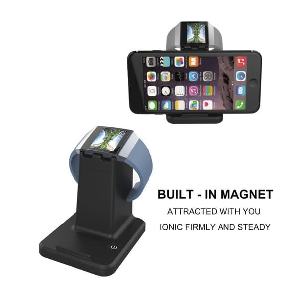 Fitbit Ionic og Universal Smarttelefoner og Tablets Dobbelt Lade stativ laget av plastikk - Svart Black