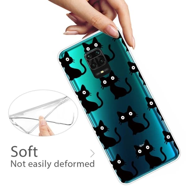 Deco Xiaomi Redmi Note 9 Pro / Note 9S / 9 Pro Max deksel - Katter Black
