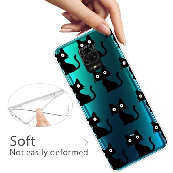 Deco Xiaomi Redmi Note 9 Pro / Xiaomi Redmi Note 9S / Xiaomi Redmi Note 9 Pro Max skal - Katter Svart