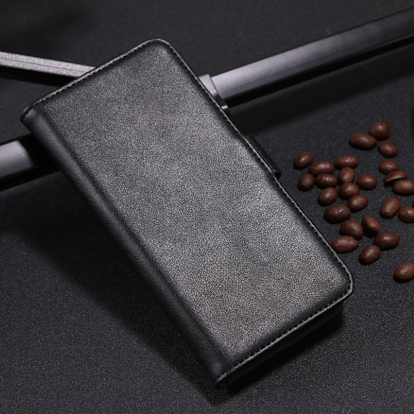 Nokia 6 Stilrent fodral i äkta läder - Svart Svart