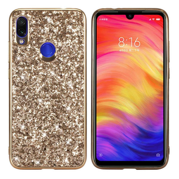 Glitter Xiaomi Redmi Note 7 skal - Guld Guld