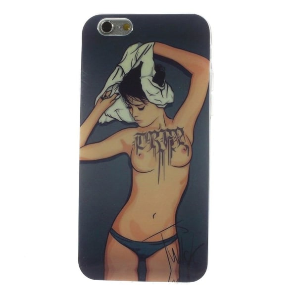 Hot Breasts Girl Glossy Flexible Cover Case iPhone 6s / 6 4,7 tommer Multicolor