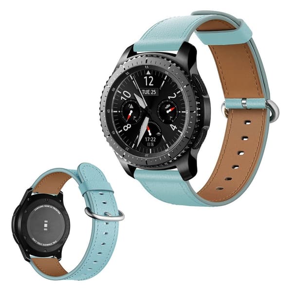 Samsung Gear S3 / S3 Frontier cool ægte læder Urrem - Blå Blue