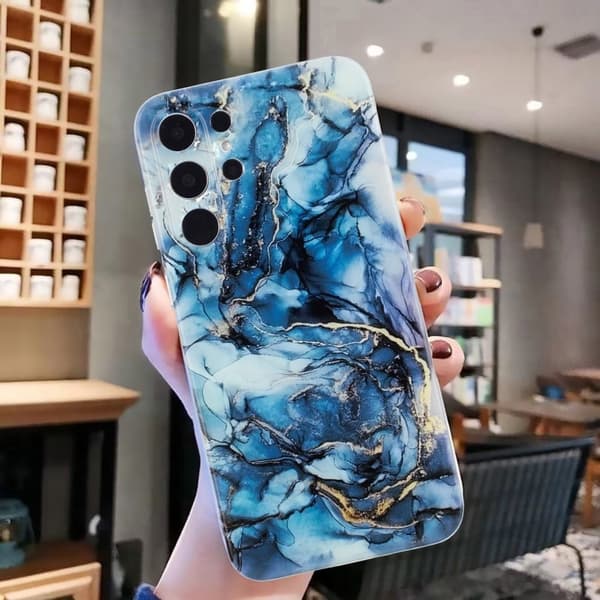 Marble design Samsung Galaxy S24 Ultra kotelot - Harmaa Silver grey