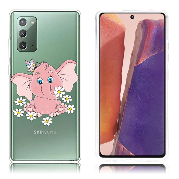 Deco Samsung Galaxy Note 20 Etui - Elefant Pink