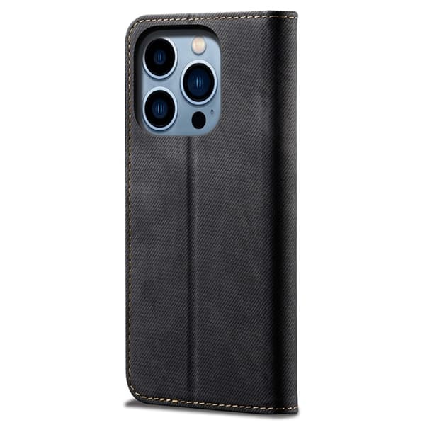 Jeans iPhone 16 Pro Max flip etui - Sort Black