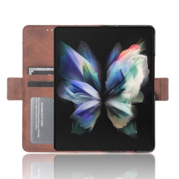 Modernt Samsung Galaxy Z Fold3 5G fodral med plånbok - Brun Brun