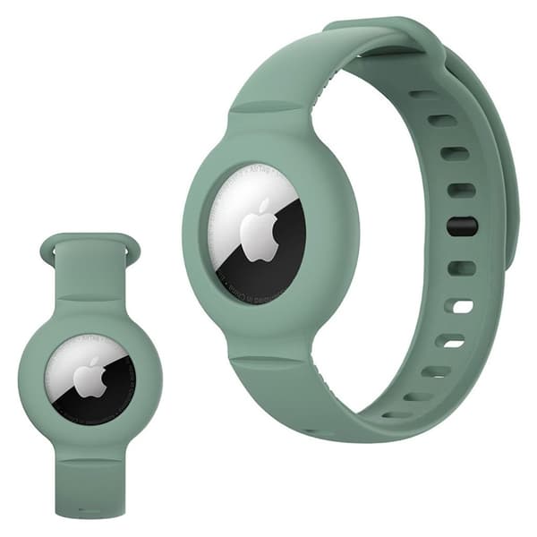 AirTags simple silicone watch strap - Blackish Green Grön