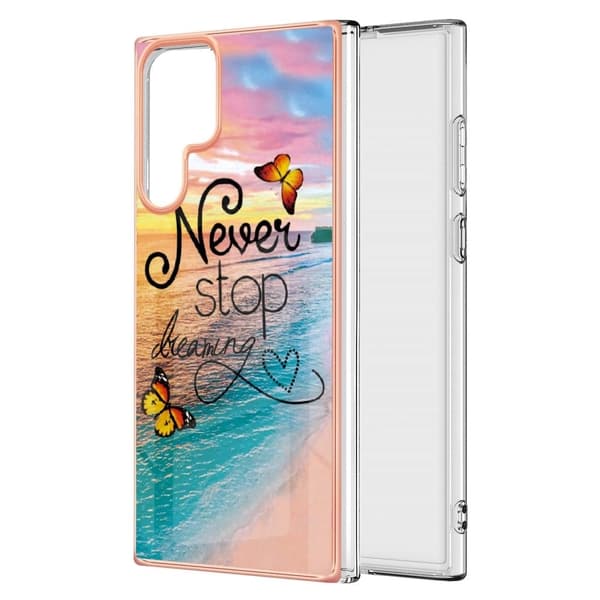 Marble Samsung Galaxy S22 Ultra Etui - Never Stop Dreaming Multicolor